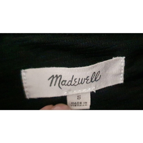 Womens TANK TOP BLACK MADEWELL TEXTURED AND TIERED RUFFLE CRISS CROSS BACK TANK - Picture 8 of 11